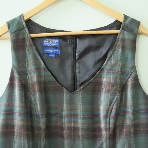 Pendleton Vintage Plaid Sleeveless Women’s Wool Dress - Picture 3 of 5